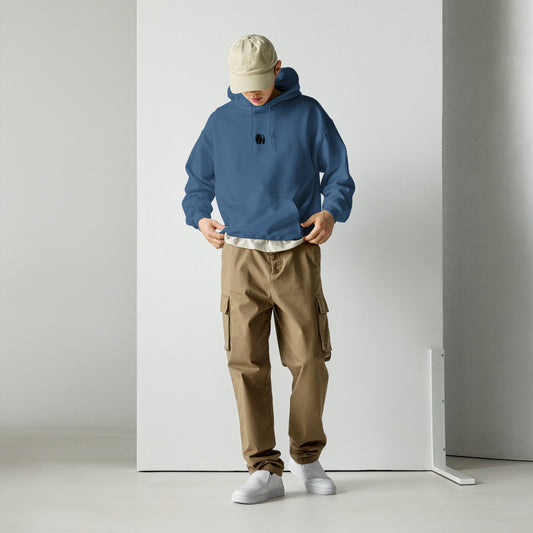 Dark blue coloured hooded sweatshirt